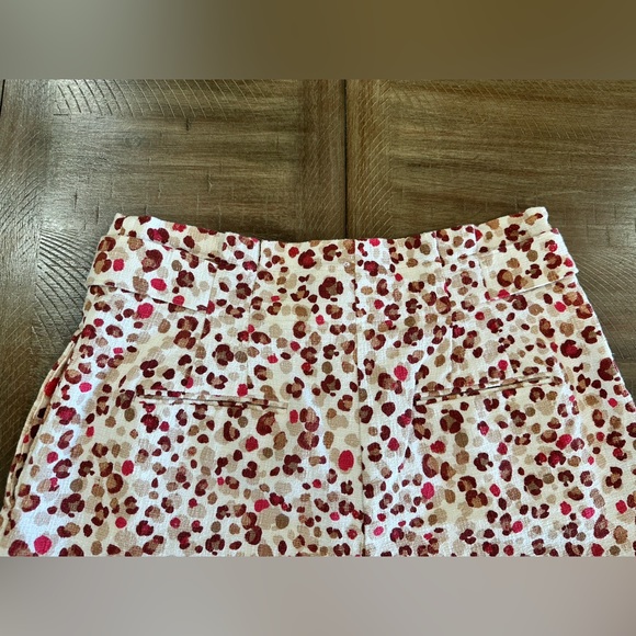 Ann Taylor High Rise Pink Animal Leopard Print Paperbag Shorts Size 10 Pockets - Picture 5 of 16